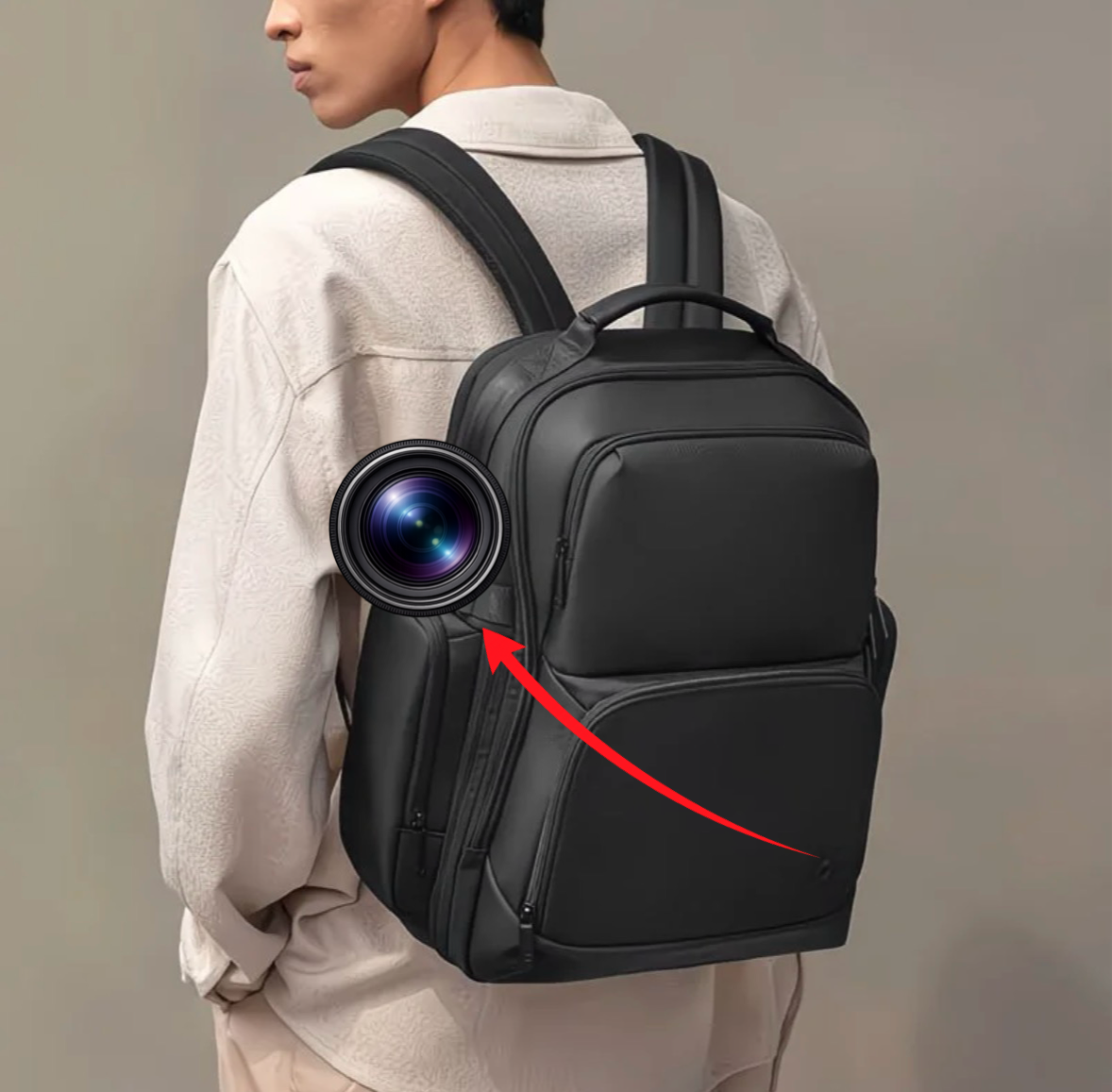 远控针孔摄像头背包
